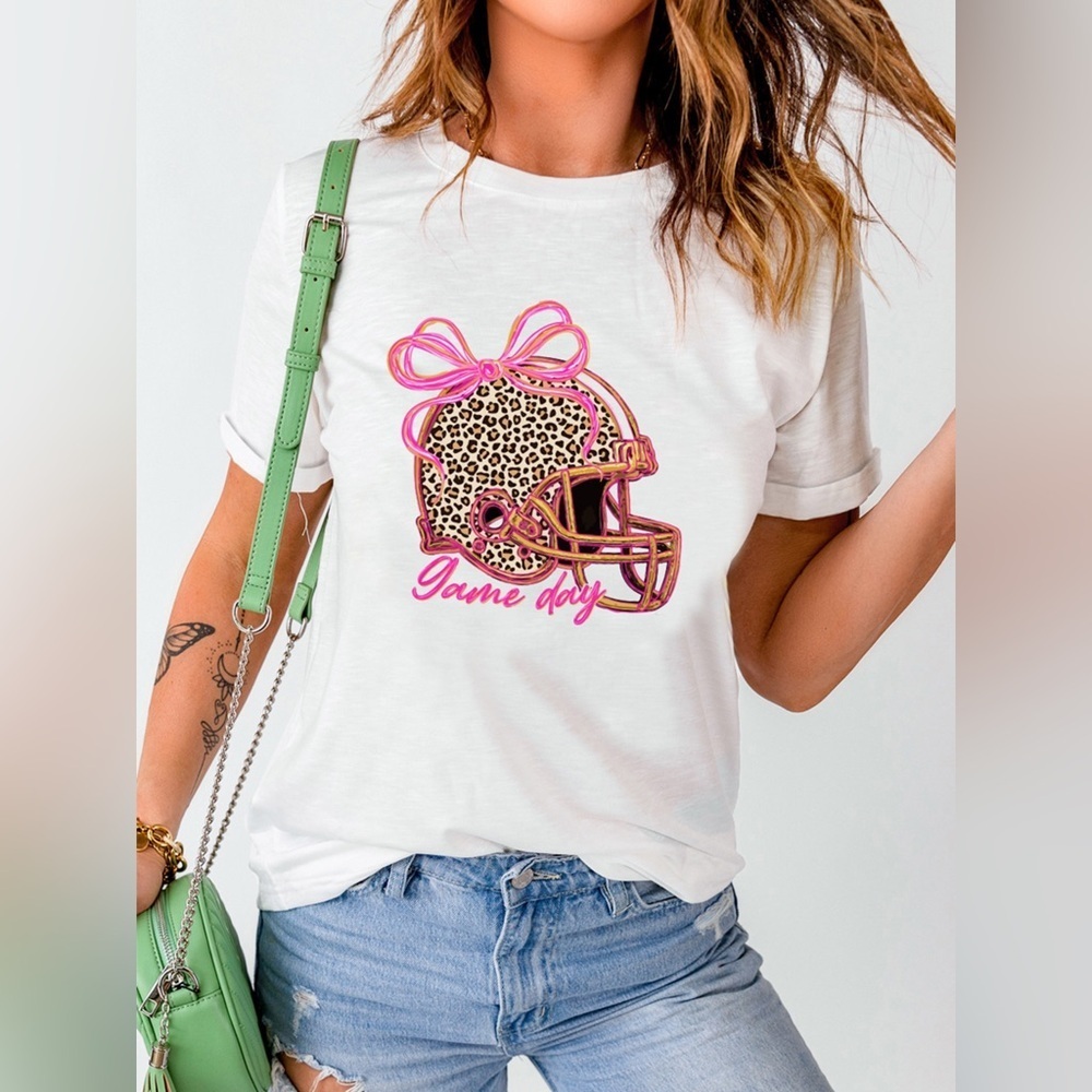 Leopard Game Day Helmet Graphic Tee